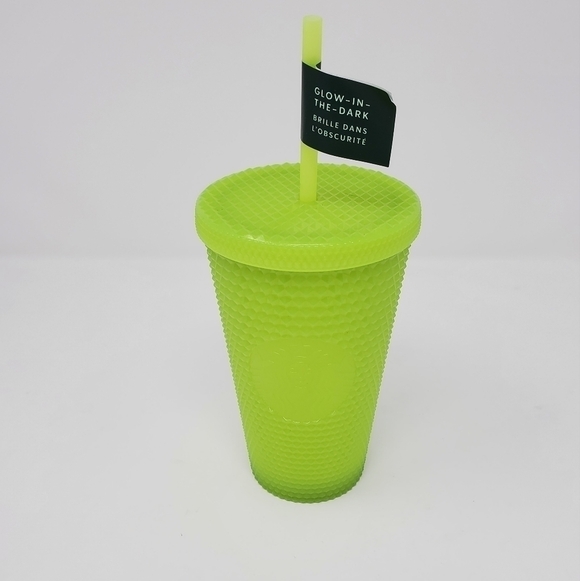 STARBUCKS NWT GLOW IN THE DARK GREEN 16 OZ TUMBLER HALLOWEEN SPOOKY COFFEE - Picture 1 of 11